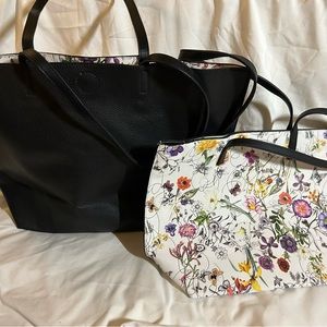 2 piece floral bags one large one medium